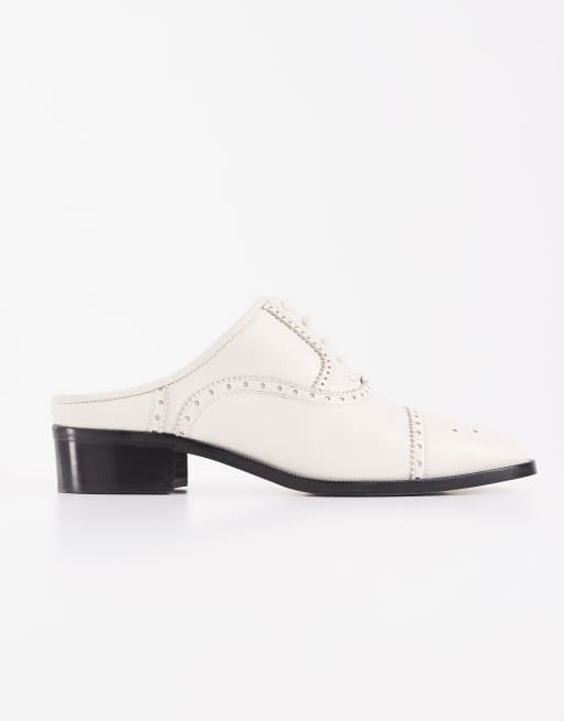 Topshop x Talia Byre premium brogue i ægte læder i råhvid, 5 af 6