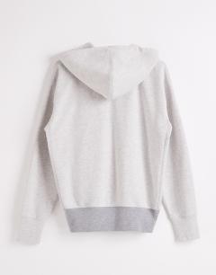 Model wearing Topshop x Talia Byre premium heavyweight hoodie in grey 