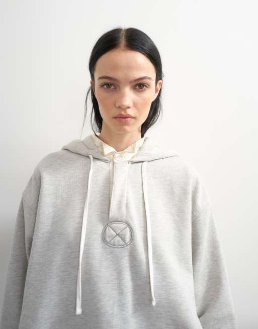 Topshop x Talia Byre premium kraftig hættetrøje i grå, 4 af 6