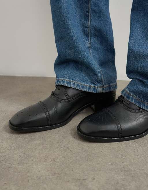 Topshop x Talia Byre premium real leather brogue in black, 4 of 6