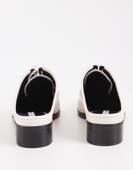 Topshop x Talia Byre premium real leather brogue in off white, 6 of 6