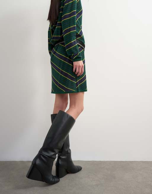 Topshop x Talia Byre premium real leather knee high boot in black, 2 of 6