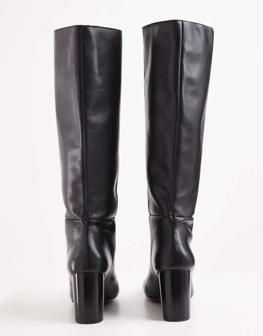 Topshop x Talia Byre premium real leather knee high boot in black, 6 of 6