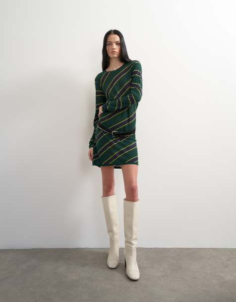Topshop x Talia Byre premium real leather knee high boot in off white - view 1