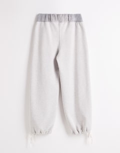 Model wearing Topshop x Talia Byre pull cord hem joggers in grey