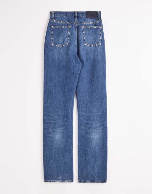 Topshop x Talia Byre vaqueros rectos con tachuelas en azul lavado, 7 de 7