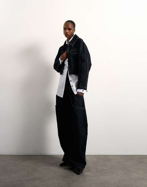 Topshop x Tolu Coker – Set in Indigoblau mit Rinse-Waschung - view 1