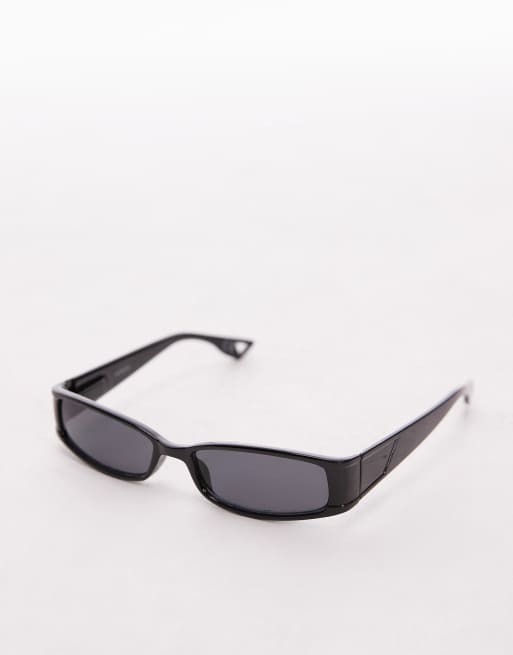 Topshop – Xanthi – Schmale Sonnenbrille in Schwarz mit eckigem Gestell, 2 von 3
