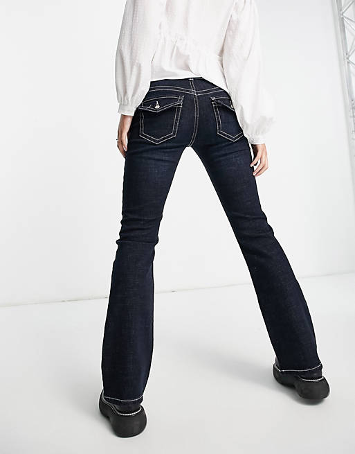 Jeans Topshop Y2K flare jeans in indigo 