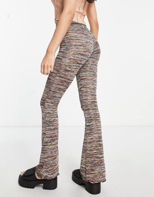 Topshop y2k textured stripe flared pants in multi