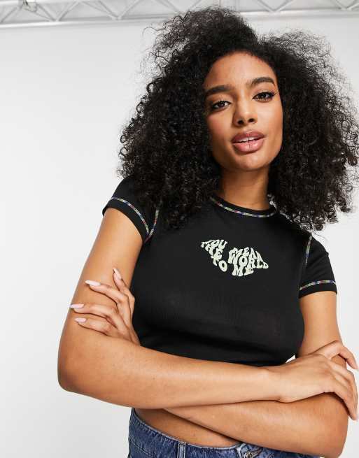 Topshop 'You Mean the World to Me' baby tee