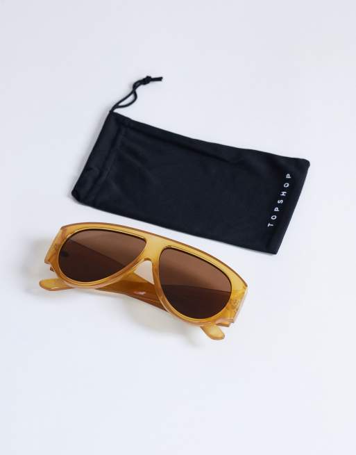 Topshop - Zante - Lunettes de soleil aviateur - Orange laiteux, 3 de 3