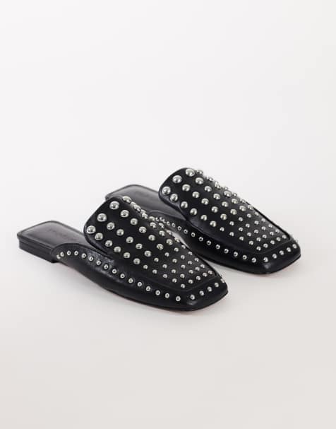 Topshop - Zapato plano Bianca con tachuelas en negro - view 1