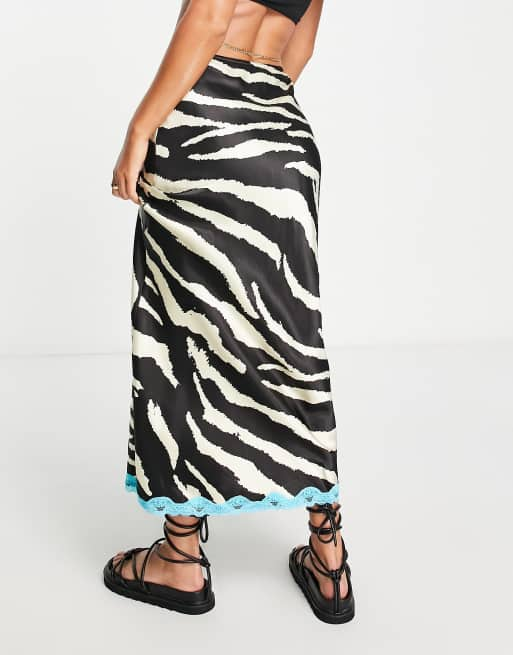 Zebra print outlet skirt topshop