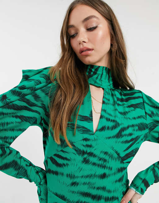 Topshop green tiger clearance dress