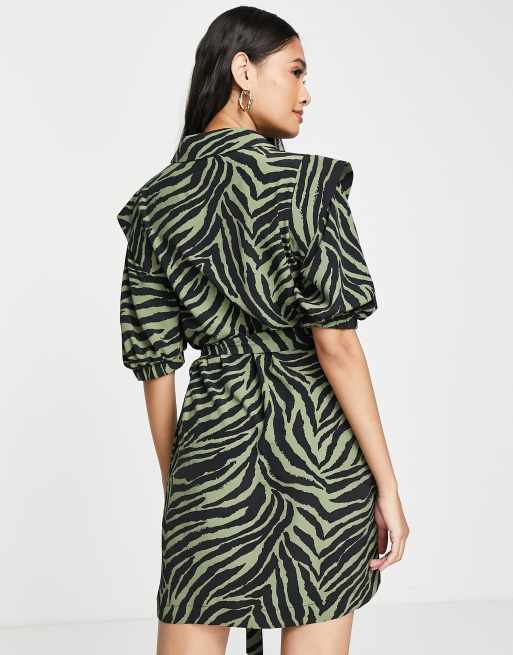 Animal print shirt store dress topshop