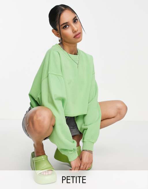 Topshop – Zielona bluza dresowa o krótkim fasonie