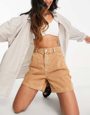 Topshop - Zimmermanns-Shorts in Hellbraun