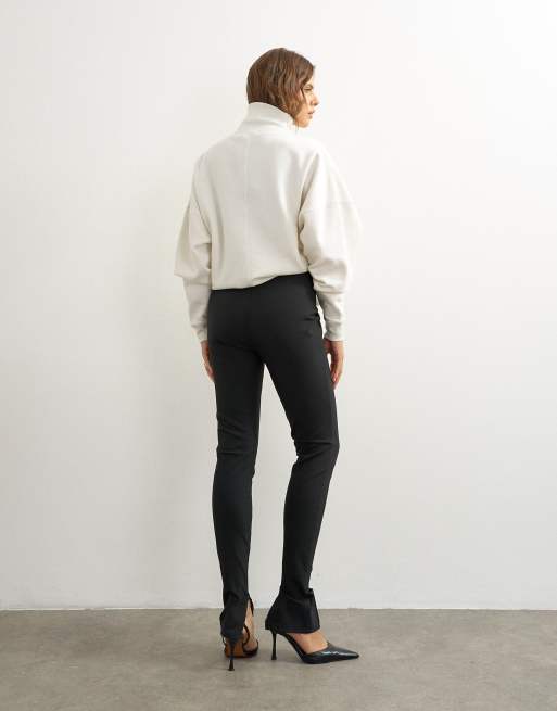 Topshop zip cuff pants in black, 3 of 5