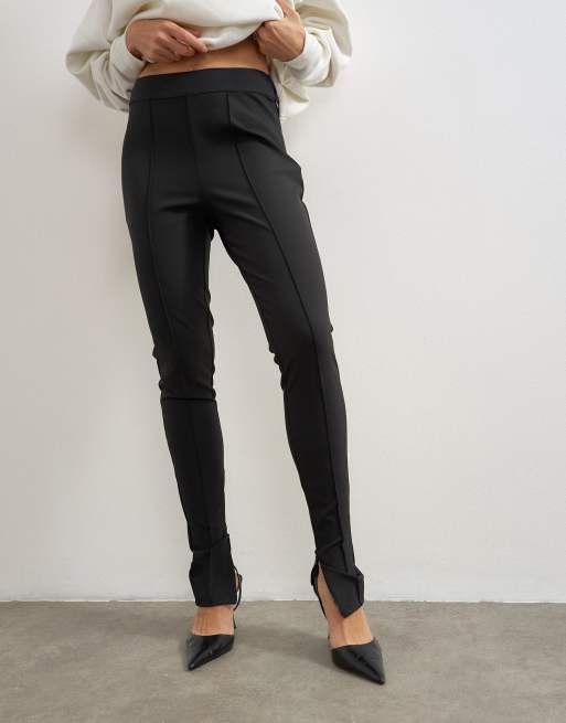 Topshop zip cuff trousers in black, 4 of 5