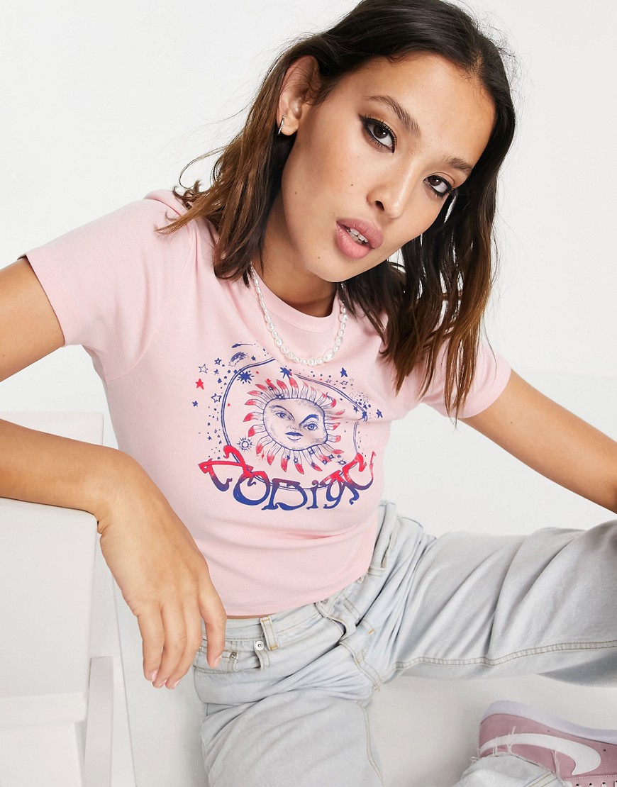 Topshop zodiac baby t-shirt in pink