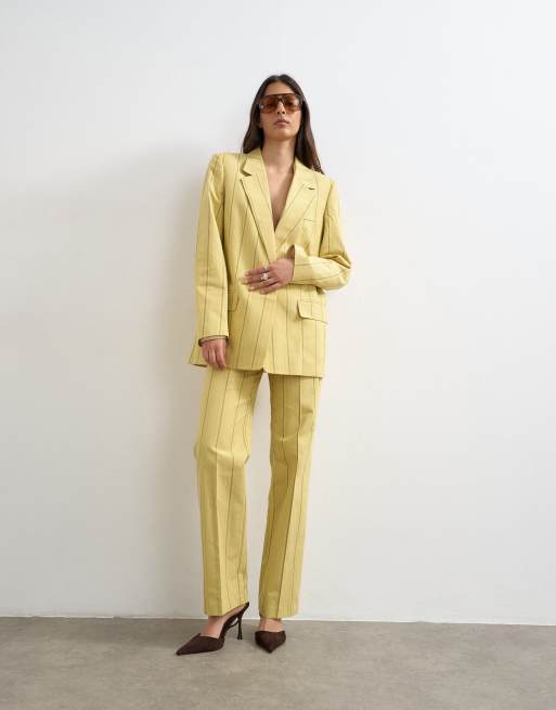 Topshop – Żółta marynarka w paski, 3 z 4