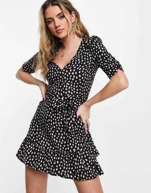 Topshop spot best sale mesh wrap dress