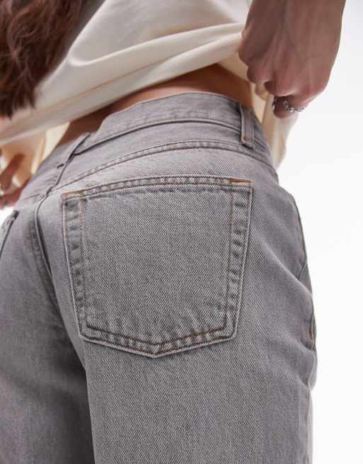 Topshp Ember low rise wide leg jeans in pale gray