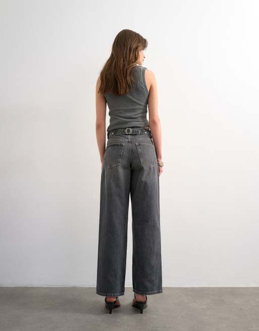 Tosphop Cinch low rise relaxed jean in pretty grey, 3 of 7