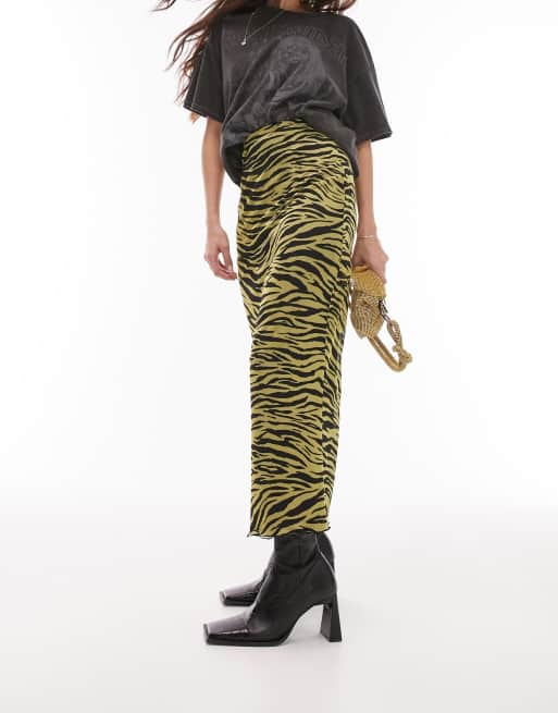 Yellow animal hot sale print skirt