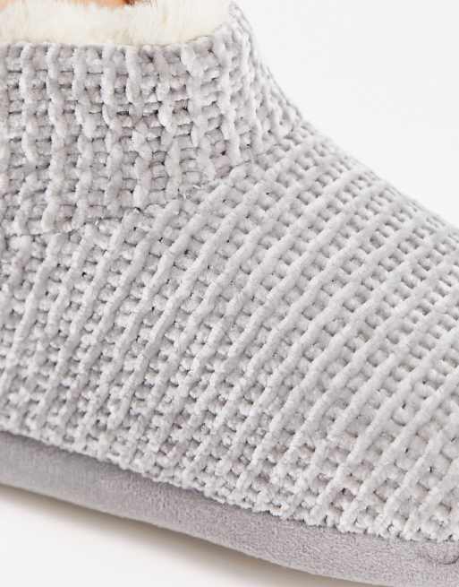 Totes cable knit boot slipper in gray ASOS