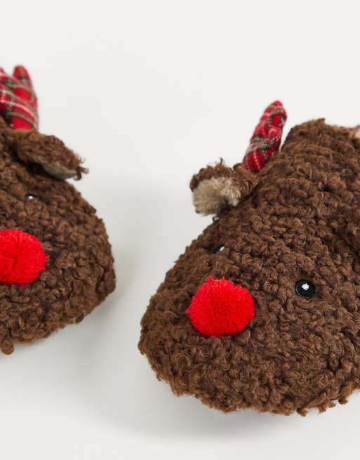 Totes reindeer slippers sales