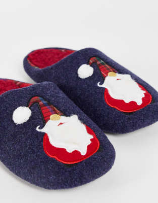 Totes Totes christmas santa slipper in navy