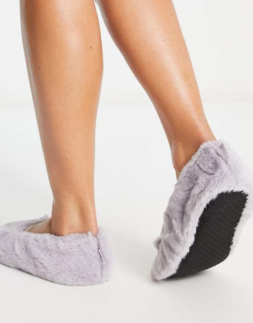 Grey Ballerina Slipper Sock