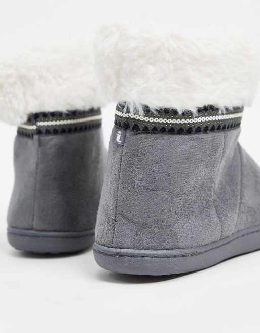 Totes Isotoner Bottes pantoufles Gris ASOS