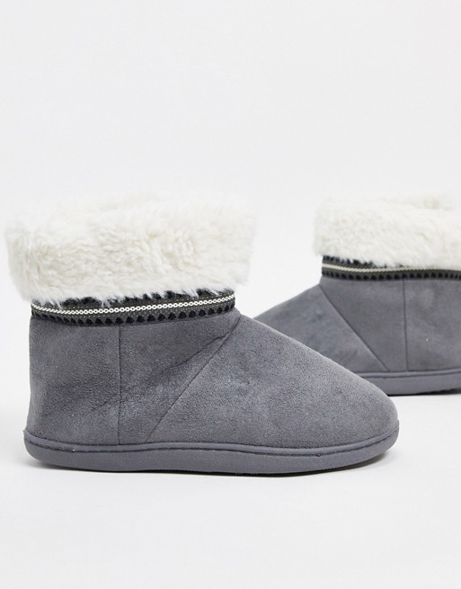 Totes Isotoner slipper boots in grey