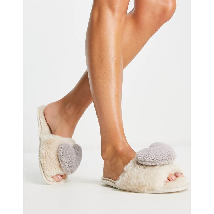 Totes open best sale toe slippers