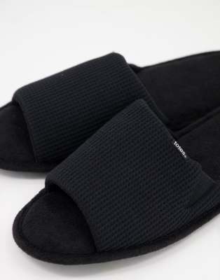 open toe waffle slippers