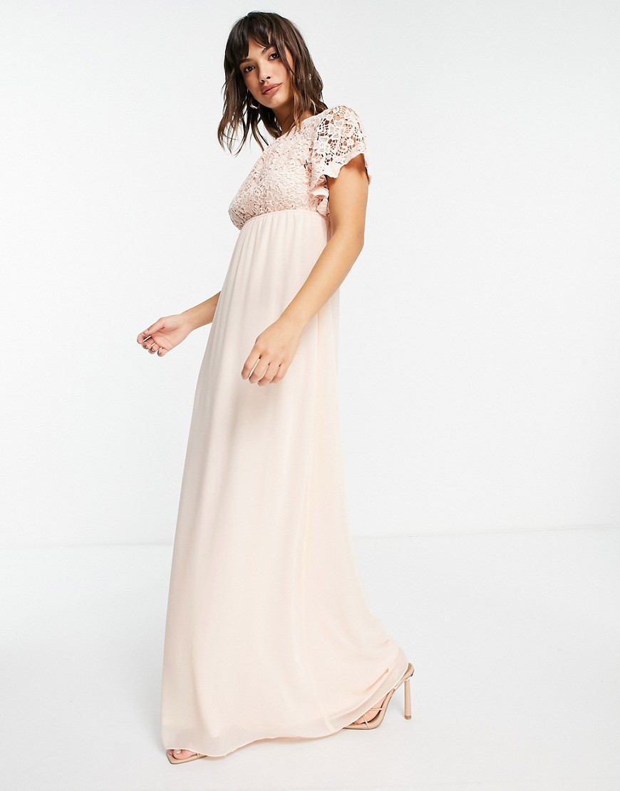 Traffic People Carry On Crochet Backless Maxi Dress-Pink
