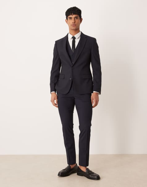 Traje ajustado en azul marino de ASOS DESIGN - view 1