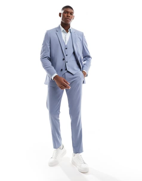 Traje azul empolvado entallado de ASOS DESIGN - view 1