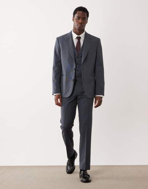 Traje azul marino de corte slim de mezcla de lana lavable de ASOS DESIGN - view 1