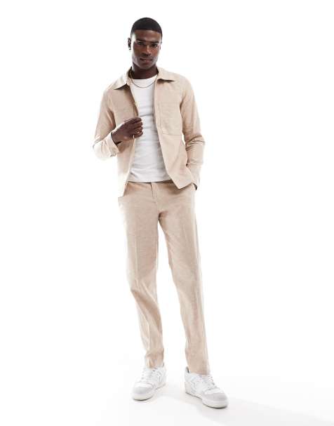 Traje beis de estilo casual de mezcla de lino de Jack & Jones Premium - view 1