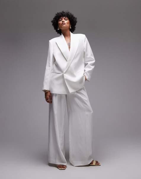 Traje blanco asimétrico y extragrande de Mango - view 1
