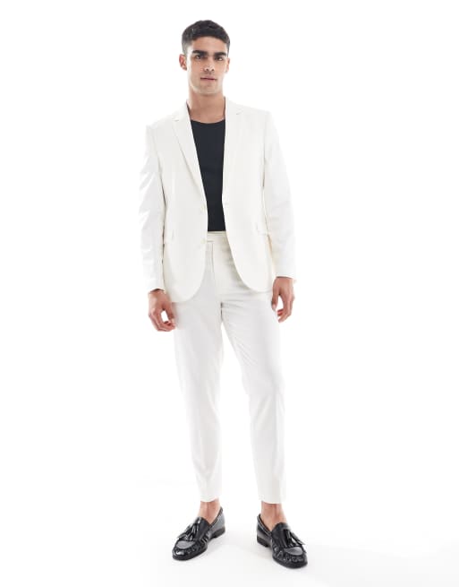 Traje color crudo de corte slim de ASOS DESIGN
