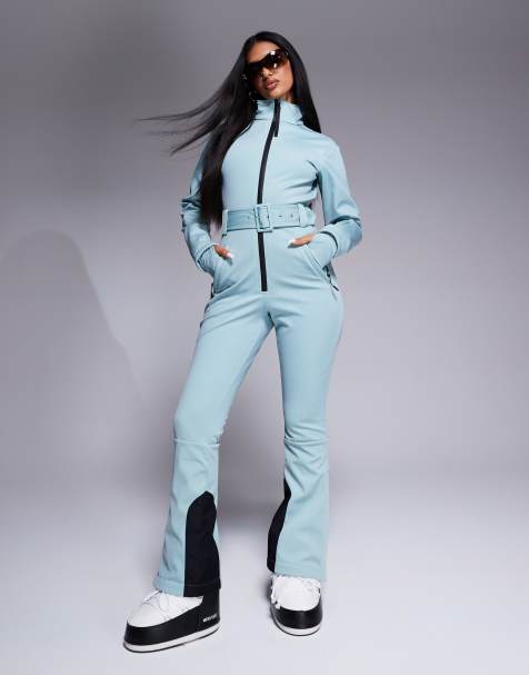 Traje de esquí azul turquesa hidrófugo con cinturón de softshell Ski de 4505 - view 1