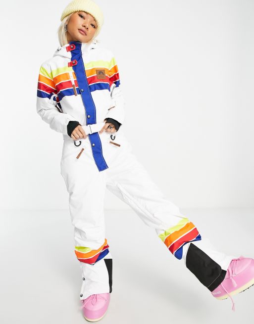 Traje de esquí blanco para mujer Ricky Bobby de OOSC
