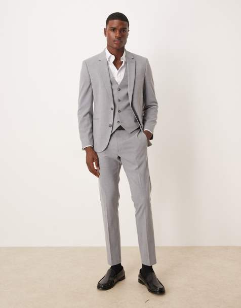 Traje gris claro entallado de ASOS DESIGN - view 1