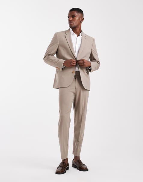 Traje marrón de corte slim de ASOS DESIGN - view 1