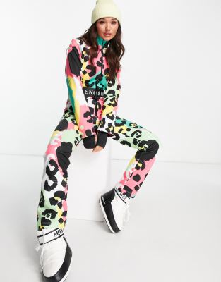 Traje multicolor con estampado animal y acabado impermeable SKI de Liquorish
